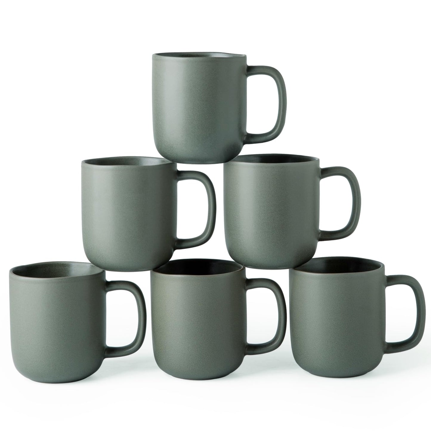 AmorArc 14oz Ceramic Coffee Mugs – Set of 6, Reactive Glaze