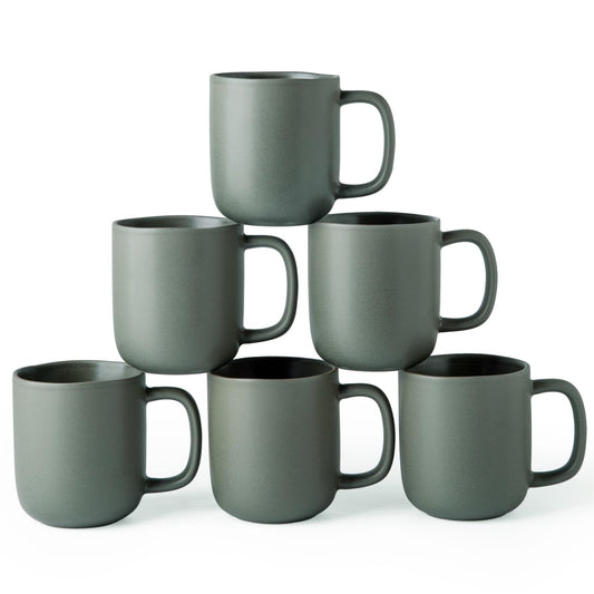 AmorArc 14oz Ceramic Coffee Mugs – Set of 6, Reactive Glaze