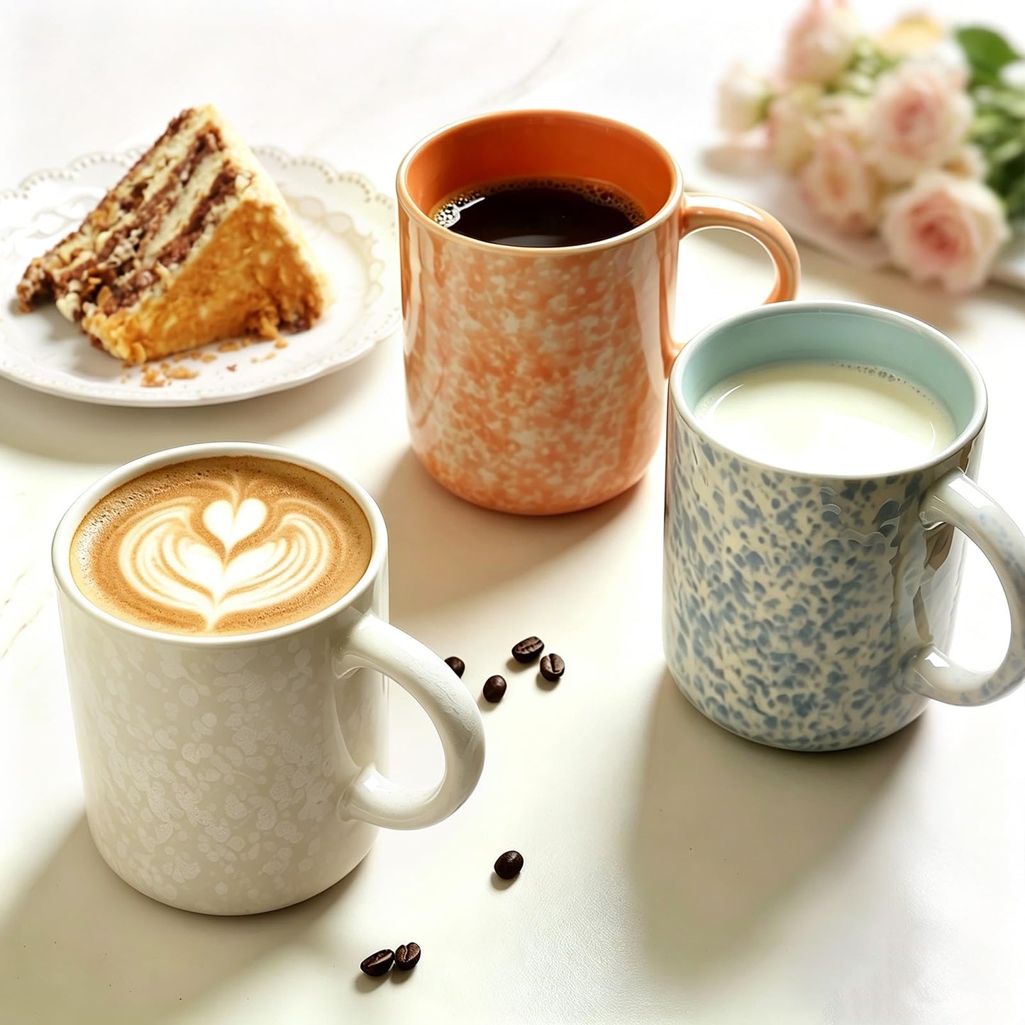 MONITO 17oz Ceramic Coffee Mugs – Set of 4