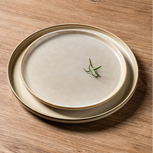 AmorArc Stoneware Dinnerware Set – Reactive Glaze, Service for 8
